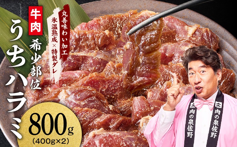 mrz0398 【氷温熟成×特製ダレ】希少部位 牛肉 うちハラミ 800g（400g×2）