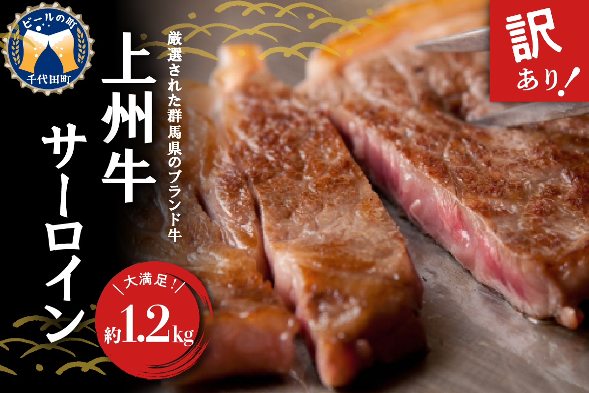 牛肉 サーロイン 【上州牛】 約1.2kg (約200g×6枚) 群馬県 千代田町 国産 牛肉 ステーキ キャンプ アウトドア バーべキュー BBQ 冷凍 送料無料