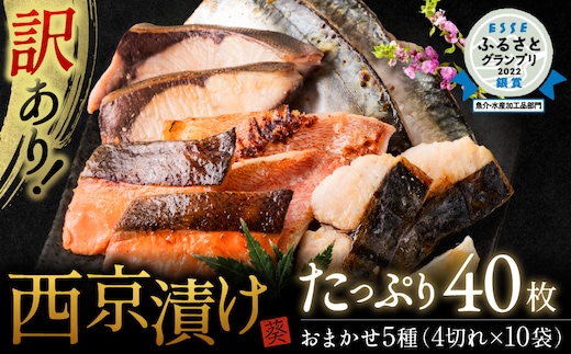 
										
										【順次発送】【訳あり】厳選 鮮魚 西京漬け 2.4kg 銀だら入り たっぷり 40枚 西京焼き 4切れ×10袋
									