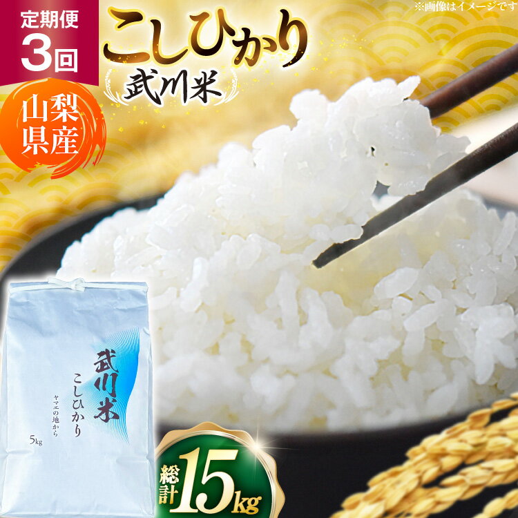 【ふるさと納税】【数量限定】 米 定期便 3回 令和8年産 こしひかり 5kg 山梨県産 武川米 [ヤマエ株式会社 山梨県 韮崎市 20745400] 米定期便 定期 お米 コメ こめ kome 白米 精米 コシヒカリ 5キロ 3ヶ月 新米