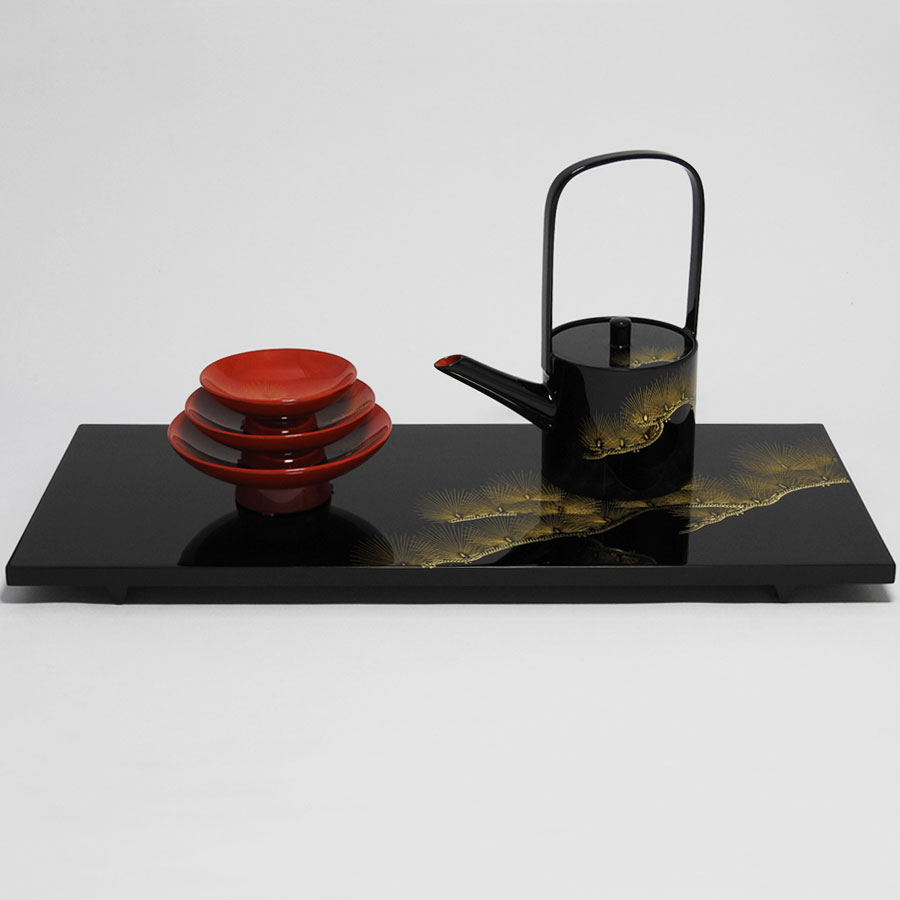 ＜中島忠平漆器店＞姫屠蘇器（沈金錦松）