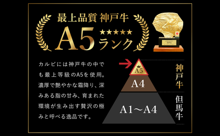 神戸牛 カルビ焼肉 1kg（200g×5パック） / A5ランク 牛カルビ 小分け 牛肉 焼肉 カルビ バラ 肉 ばら肉 焼き肉 密着包装 霜降り バーベキュー 冷凍 国産牛 ブランド牛 黒毛和牛 神