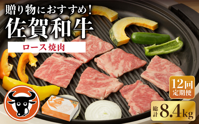 
【12回定期便】 佐賀和牛 ロース 焼肉用 700g 【一ノ瀬畜産】 NAC130
