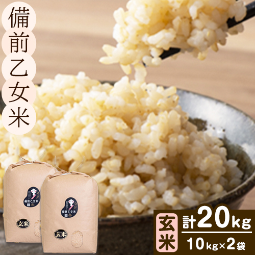 米 こめ コメ 備前乙女米 玄米 20kg 石原果樹園《30日以内に出荷予定（土日祝除く）》岡山県 浅口市 ご飯 お米 国産 岡山県産 送料無料