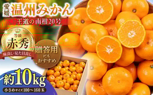 【先行予約】【12月上旬から順次発送】 みかん 10kg 南柑20号（100玉～160玉） 赤秀 期間限定 数量限定 みかん 愛媛みかん 柑橘 果物 フルーツ みかんジュース ミカン 早生みかん 愛媛県大洲市/愛媛たいき農業協同組合[AGAO007]