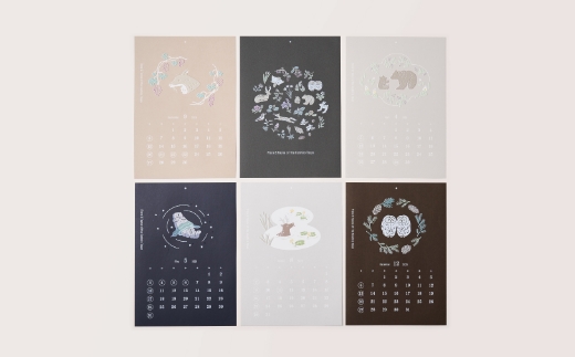 [磯 優子 / Yuko Iso] オリジナルデザイン 版画カレンダー（A4サイズ）×1コ | オリジナル デザイン インテリア おしゃれ かわいい シンプル カレンダー A4 壁掛け イラスト 北海