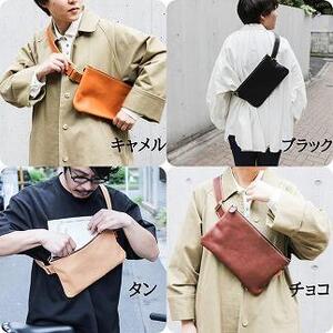【minca】 全4色 栃木レザーのボディバッグ /ブラック【小物 ファッション 人気 おすすめ 】