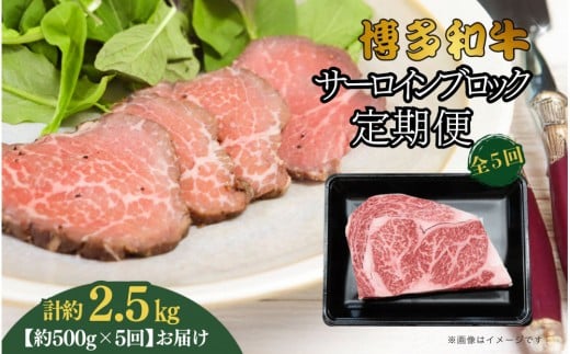 博多和牛　サーロインブロック　定期便全5回　計約2.5kg