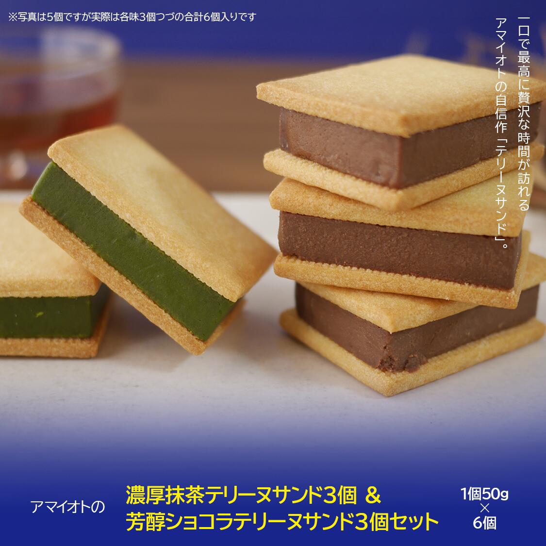 【ふるさと納税】アマイオトの「濃厚抹茶テリーヌサンド3個＆芳醇ショコラテリーヌサンド3個セット」 | テリーヌ テリーヌサンド 焼き菓子 スイーツ サクサク しっとり バレンタイン ホワイトデー ご褒美 デザート お取り寄せ 茨城県 つくば市