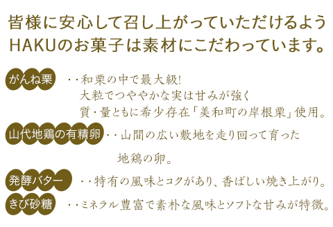 岩国マロン　10個セット(がんね栗をたっぷり使ったマドレーヌ)【里山カフェ　コンディトライHAKU】