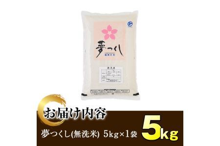 福岡県産ブランド米「夢つくし」無洗米(5kg)お米 5キロ ごはん ご飯【ksg0371】【朝ごはん本舗】