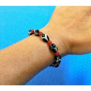 亀甲長寿天珠の赤瑪瑙腕輪【1678452】