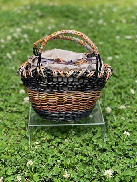 
            【ハンドメイド】君島アトリエ　紅籐かごバッグ（染紅籐コレクション 彩のかご - あかね陽）　【11100-2508】
          