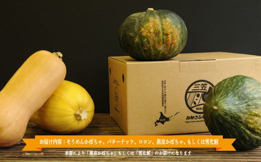 《令和7年分》数量限定！三笠市産 選りすぐり かぼちゃセット(配送時期：10月上旬～11月末頃)