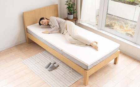 【三つ折り／ダブル／ネイビー】 日本製 高反発 折り畳みマットレス《NEO》マットレス 寝具 敷き布団 敷布団 岡山県 倉敷市