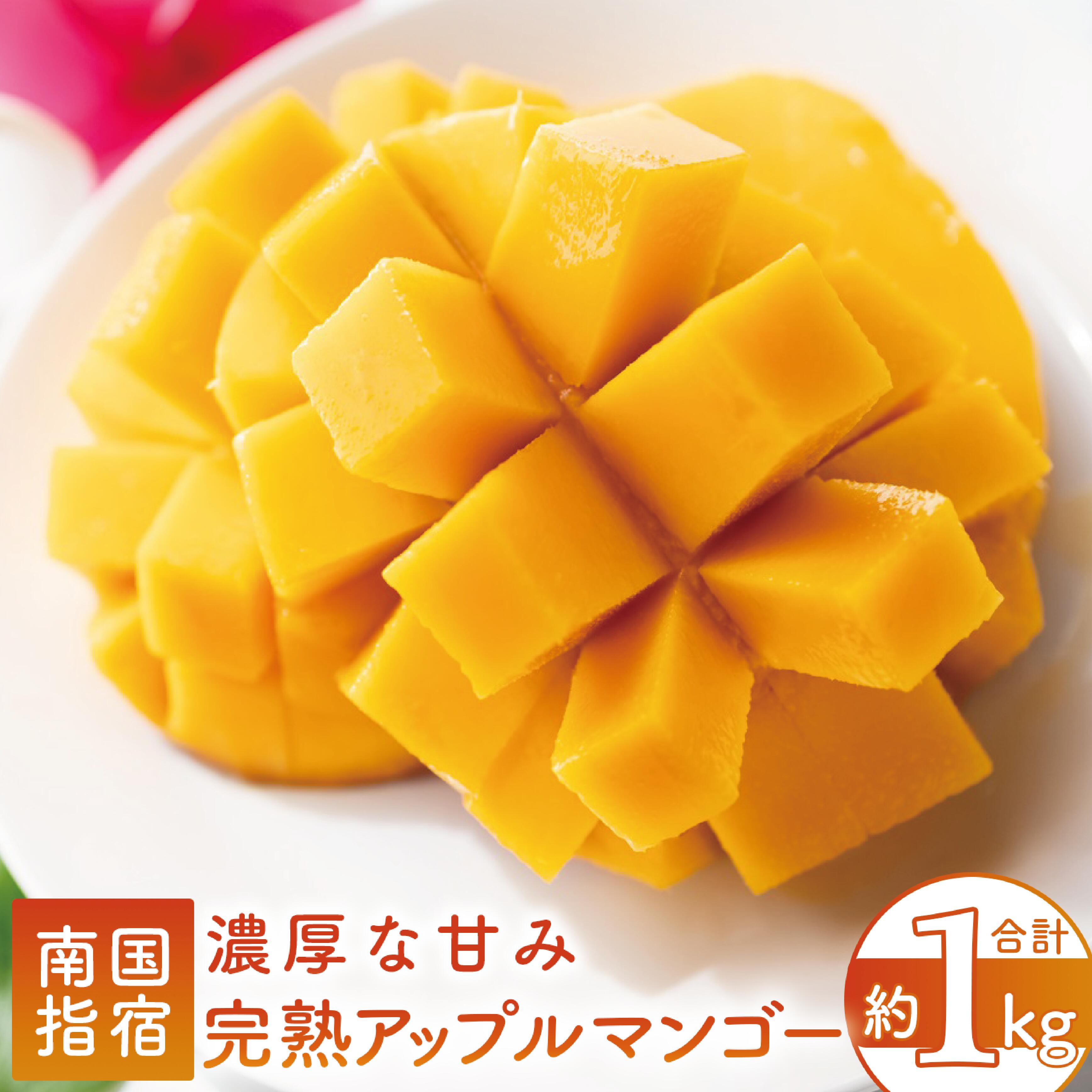 【ふるさと納税】おいしいマンゴーできました！＜期間限定＞指宿産アップルマンゴー3Lサイズ(約1kg 2玉・化粧箱入) 鹿児島 アップルマンゴー マンゴー 果物 くだもの フルーツ 完熟 夏 旬 いぶすき【岡村商店】