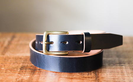 【minca】幅30mmベルト/36インチ  栃木レザーの希少な「ハーネスレザー」使用の贅沢な1枚革のレザーベルト/ネイビー/HL-B01/NAVY/minca　596【小物 ファッション 人気 おすすめ 】