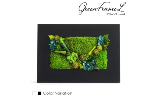 グリーンフレームL 花 お花 ブリザードフラワー ギフト プレゼント お祝い 誕生日 お供え アレンジ インテリア 東京都 墨田区【黒フレーム】 [№5619-6330]