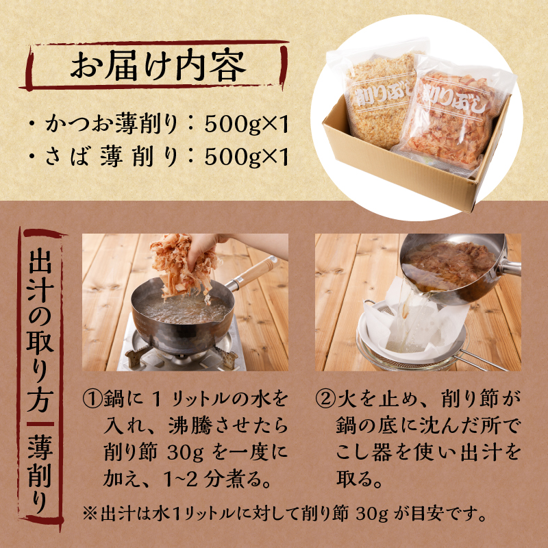 かつお薄削り500g さば薄削り500gセット