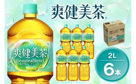 爽健美茶 2L×6本【コカコーラ カフェインゼロ 香ばしい おいしい ブレンド茶 お茶 ハトムギ 玄米 大麦 ドクダミ ハブ茶 チコリー 麦芽 植物素材 飲料 ペットボトル 備蓄 防災 熱中症 寄附額変更】K090245