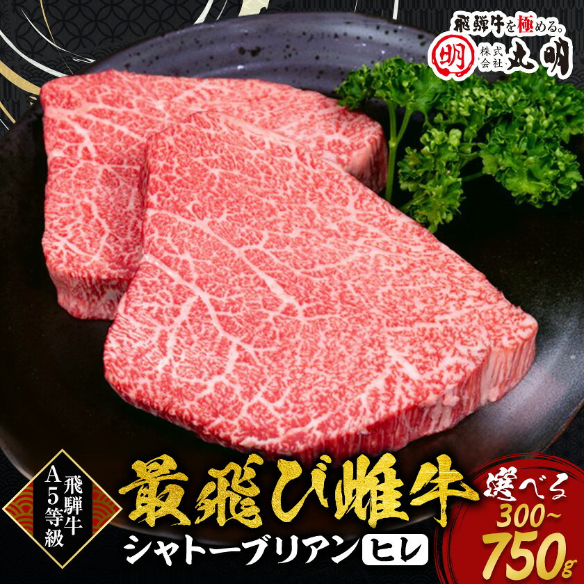 【ふるさと納税】【最飛び雌牛】飛騨牛A5等級シャトーブリアン(ヒレ)150g　2枚/3枚/4枚/5枚_ 牛肉 肉 飛騨牛 A5 黒毛和牛 ヒレ肉 ヒレ シャトーブリアン ステーキ 送料無料 岐阜県 養老町 【配送不可地域：離島】【G1520148】