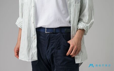 【三竹産業】藤巻百貨店別注 メッシュベルト／サイドシェープバックル (カラー：ネイビー×ネイビー)_0173-002-T06-1