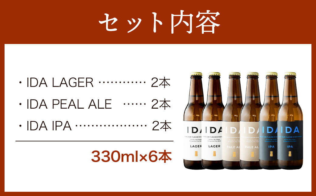 クラフトビール IDA 3種 飲み比べ 6本 セット