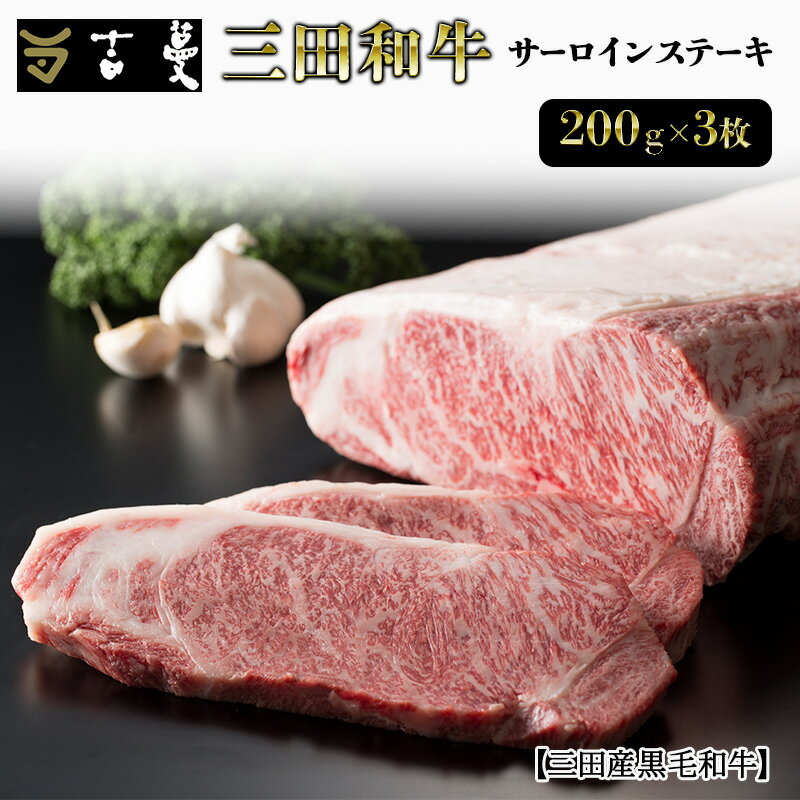 【ふるさと納税】三田産黒毛和牛 三田和牛サーロインステーキ 200g×3枚 和牛 牛肉 ブランド牛 肉 ギフト サーロイン サーロインステーキ ステーキ 三田 お祝い 人気 送料無料 おすすめ 但馬牛 神戸牛 中元 歳暮 兵庫県 三田市