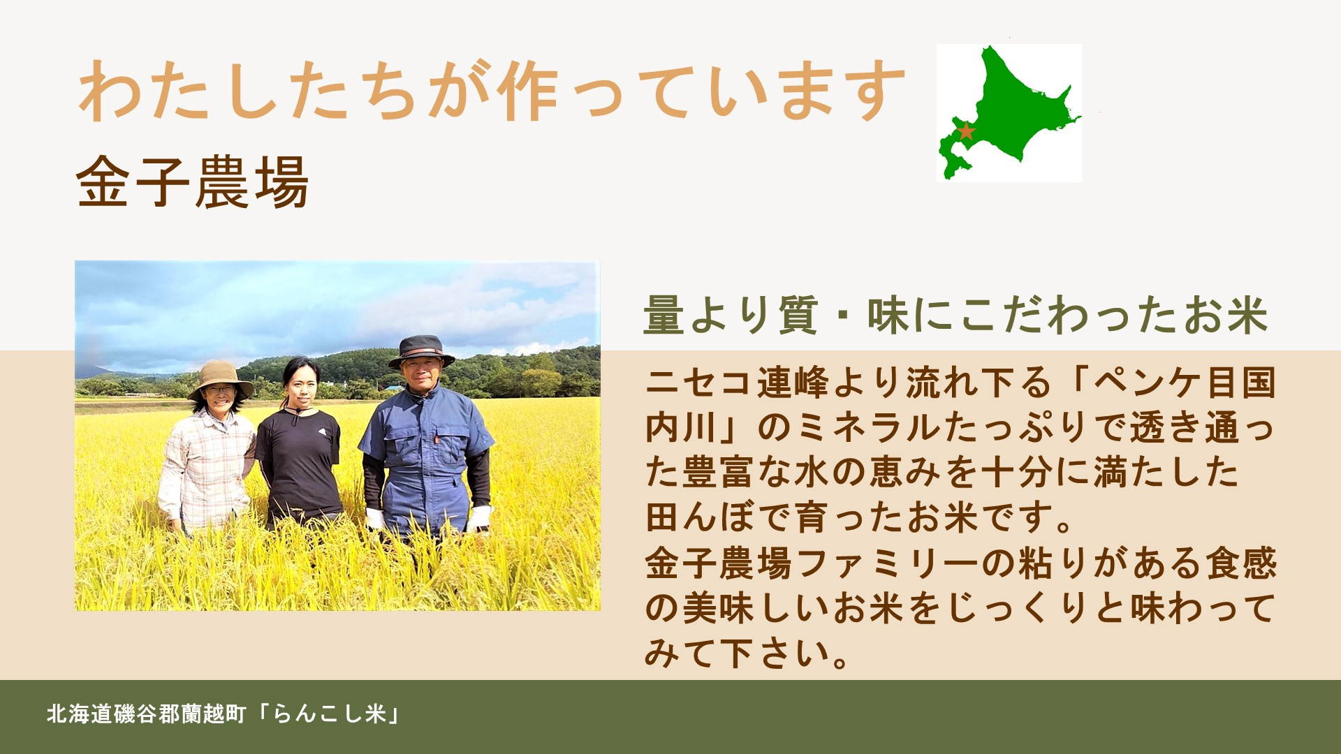 らんこし米（ななつぼし）5㎏（金子農場）