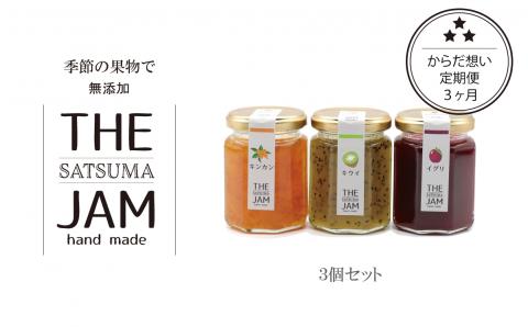 A-819【3ヵ月定期便】【THE JAM】無添加・旬のHand Made『からだ想い』ジャム3本セット×3ヵ月　