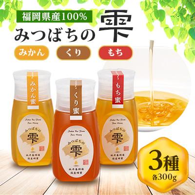 ふるさと納税 大牟田市 みつばちの雫　国産蜂蜜食べ比べセット(みかん蜂蜜、もち蜂蜜、くり蜂蜜)