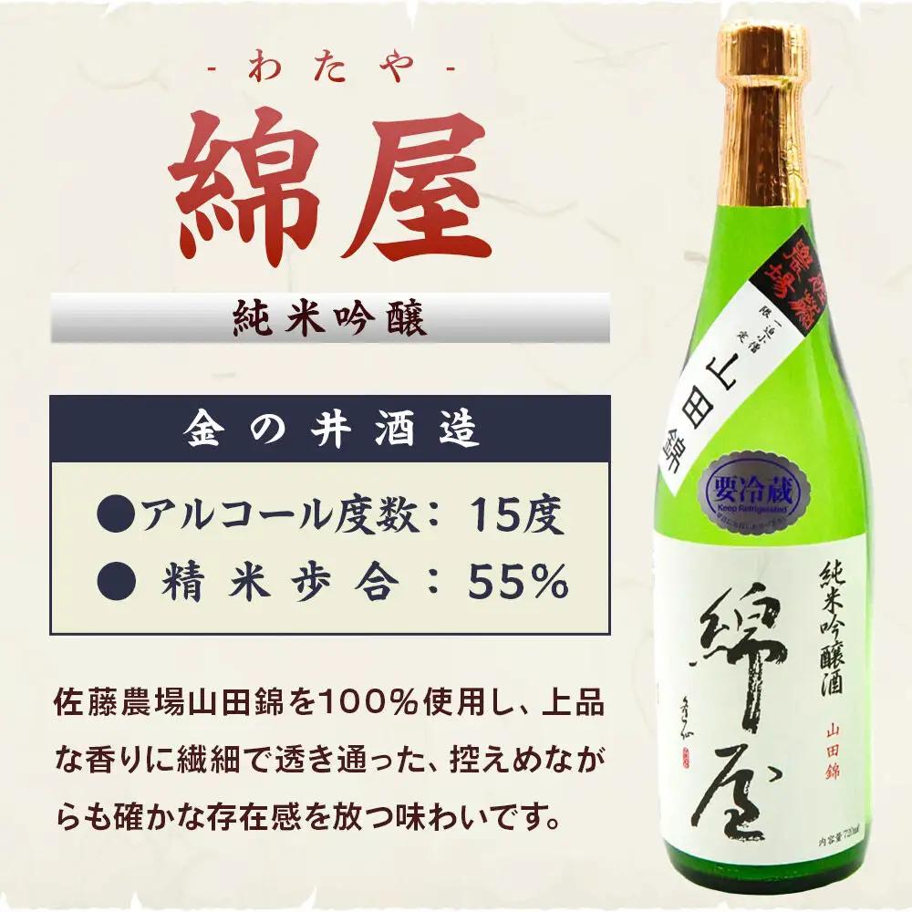 【日本酒・飲み比べセット】宮城・栗原の「綿屋 純米吟醸 小僧佐藤農場山田錦使用・ほでなす 純米生原酒」720ml×2本