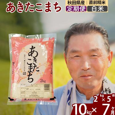 ふるさと納税 北秋田市 令和7年産《定期便7ヶ月》秋田県産あきたこまち10kg【白米】|oomr-10607