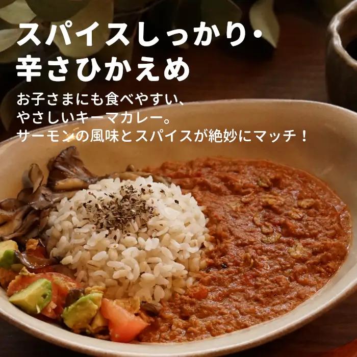 お試し★ 絹姫サーモン 奥三河おさかなキーマカレー 1個 レトルトカレー 魚 サーモン 鮭 非常食 キーマカレー ネコポス -213
