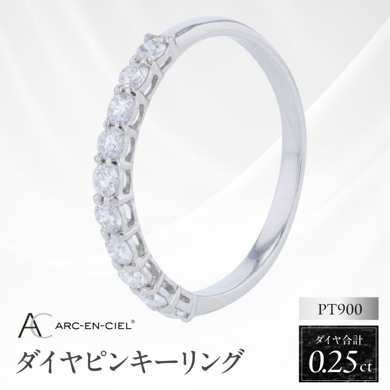 【ふるさと納税】アルカンシェル PT ダイヤピンキーリング 計 0.25ct プラチナ 指輪 2号 3号 4号 5号 6号 7号 8号 9号 ハーフエタニティ ピンキーリング ダイヤ ダイヤモンド 天然ダイヤモンド プラチナ900 ジュエリー アクセサリー 宝石 大阪府 泉佐野市 送料無料
