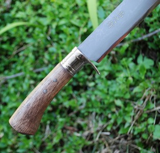 土佐鍛剣鉈 夏霞9寸 【ステンツバ輪】ダマスカス15層青2鋼(7+青2+7) 樫オイルステン柄