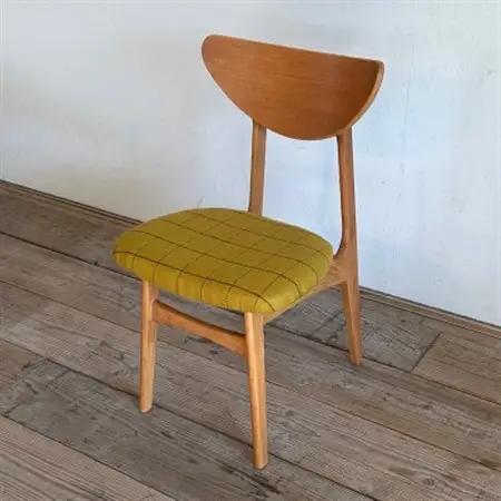 Karl Dining Chair リボン マスタード ミディアムブラウンフレーム【SWOF】_雑貨・日用品 椅子・チェア・ソファ 家具・インテリア _【1539050】