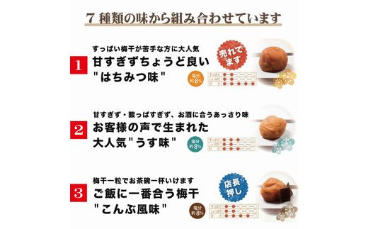 【ご家庭用】最高級紀州南高梅・大粒 食べ比べセット 700g×2　（桃風味・こんぶ風味）【inm800-7】_イメージ3