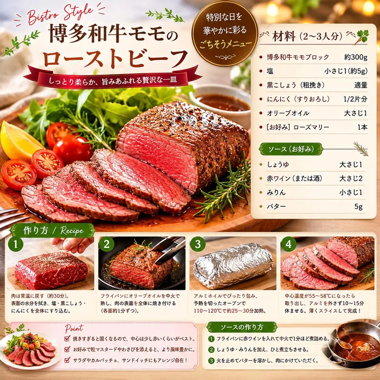 この味プレミアム！訳あり！【A4～A5】博多和牛モモブロック（ローストビーフ用等）約600ｇ(300g×2ｐ)【CP072b】