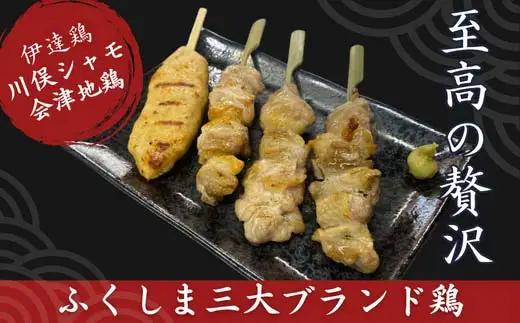 ふくしま三大ブランド鶏 焼き鳥 贅沢食べ比べセット 16本 おつまみ チキン BBQ キャンプ バーベキュー  FAF-0214