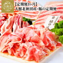 豚肉 肉 定期便 3ヶ月 合計 5.6kg すきしゃぶ肉 ポークスペアリブ 切り落とし 豚ロース セット 大館北 秋田産 しゃぶしゃぶ ミルフィーユ鍋 BBQ 生姜焼き 肉じゃが 割烹きらく 冷凍 ギフト お取り寄せ お取り寄せグルメ 送料無料