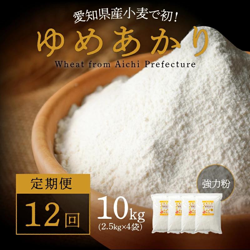 愛知県産 パン用 小麦粉 ゆめあかり 2.5kg × 4袋 計 10kg 12回 国産 強力粉 ブランド 小麦 強力系小麦粉 ふわふわ もっちり 甘味 チャック付き パン ホームベーカリー ベーグル 食パン お取り寄せ 愛知県 碧南市 送料無料 H008-291