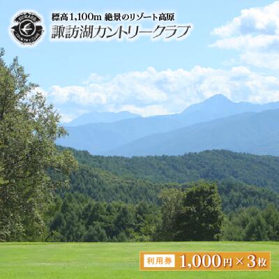 【ふるさと納税】79-01　諏訪湖カントリ—クラブ利用券1，000円×3枚／諏訪湖カントリ—クラブ ゴルフ場 施設 利用券