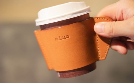【minca】栃木レザーのカフェグッズ3アイテム5点セット 自宅、オフィス、キャンプシーンでのカフェタイムに/キャメル　678