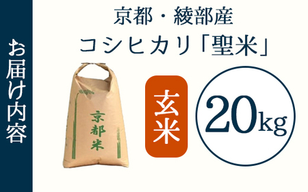 業務用 京都府産コシヒカリ 聖米 玄米 20kg