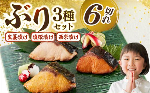 ぶり漬け焼き贅沢セット（3種各2個入り）