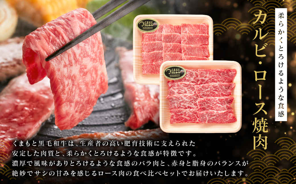くまもと黒毛和牛 カルビ・ロース焼肉食べ比べセット（お肉ソムリエ開発焼肉のたれ付）_イメージ3