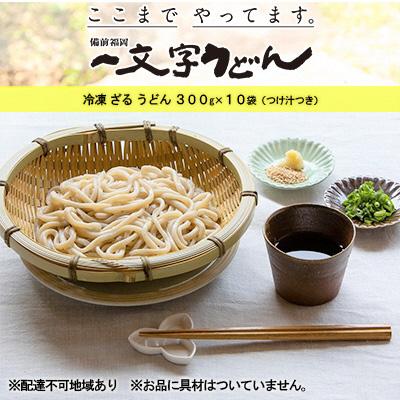 ふるさと納税 瀬戸内市 冷凍ざるうどん300g×10袋(つけ汁10袋つき)備前福岡一文字うどん[No.5735-1318]