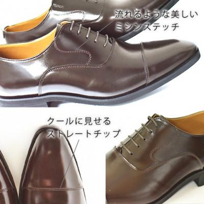 ふるさと納税 大和郡山市 牛革内羽根ストレートチップ 紐タイプ 北嶋製靴の紳士靴 ダークブラウン 25cm K1010 |  | 01