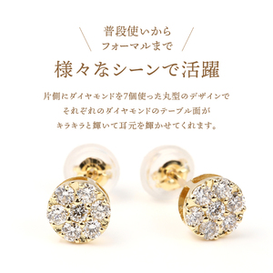 【即納】トータル0.40キャラット　K18 ダイヤモンドピアス　E152DI-Y